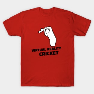 Virtual Reality Cricket Black Text T-Shirt